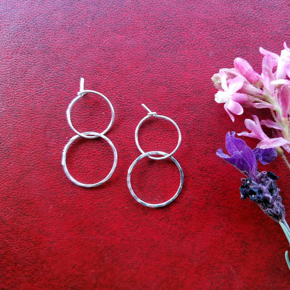 Sterling Silver earrings - Circle Forged - Angelfish Jewellery