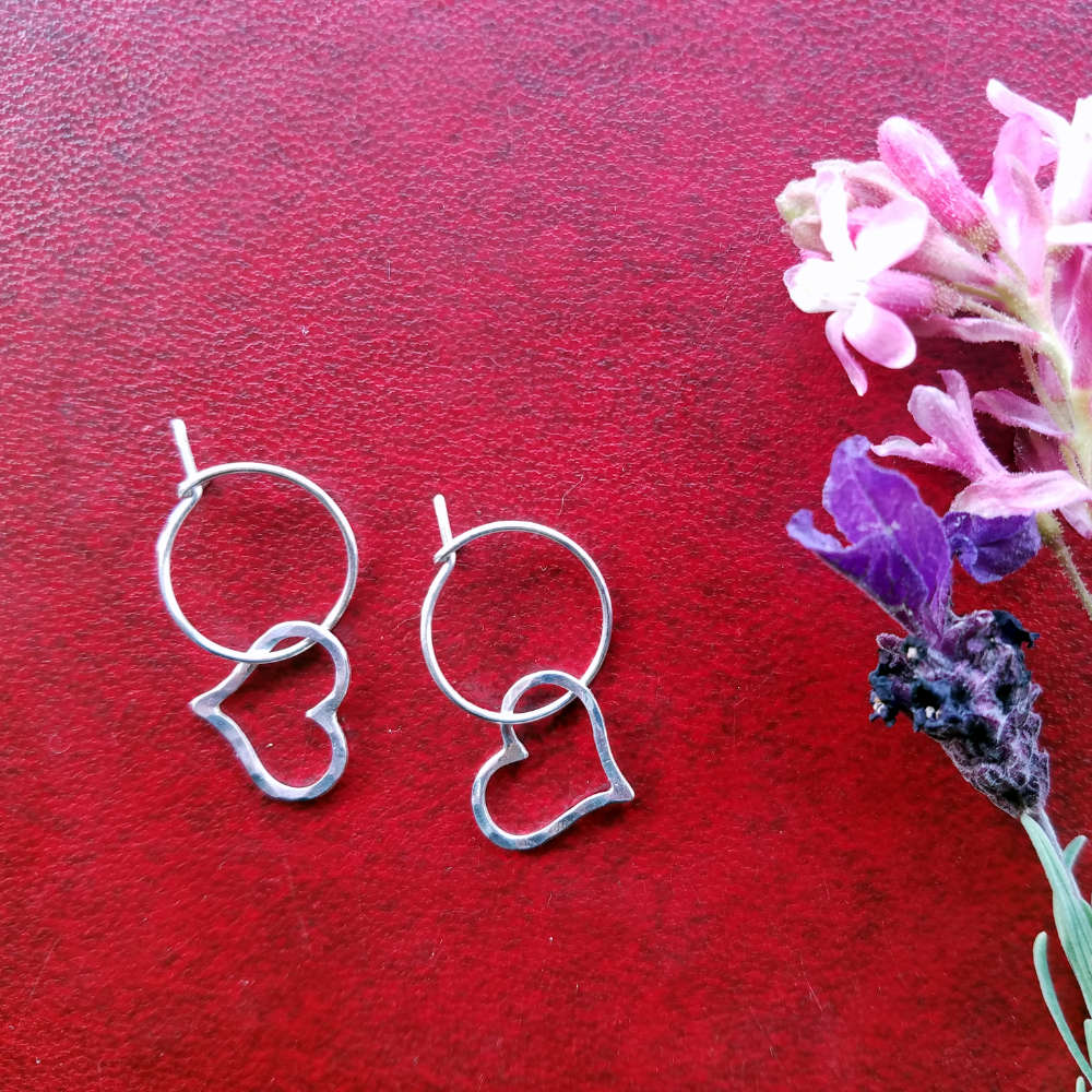 Sterling Silver earrings - Heart Forged - Angelfish Jewellery