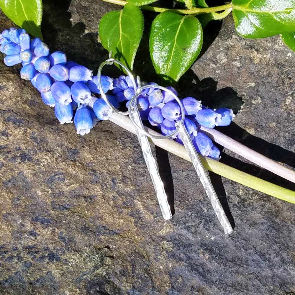 Sterling Silver earrings - Skinny Forged - S - Angelfish Jewellery